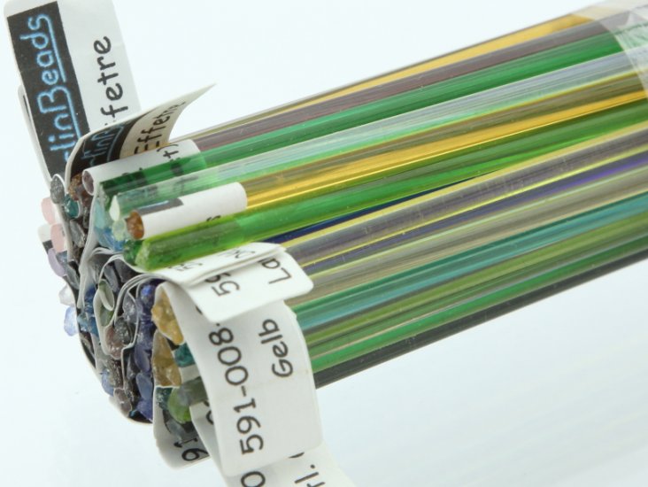 Effetre transparent stringer 19 colours 1 metre of each colour - Click Image to Close