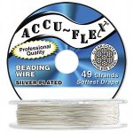 1m Beading Wire silver-plated 0.61mm