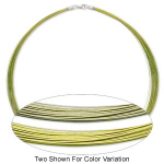 50-Strand Necklace Light Green Sterling Silver Clasp